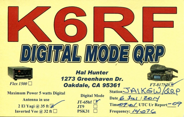 K6RF's QSL